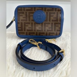 Fendi FF Logo Stamp Camera Bag Zucca Coated
Canvas Mini